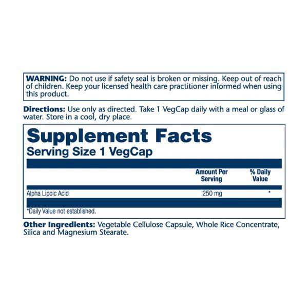 Alpha Lipoic Acid 250mg - 60 vcaps 2023-10-2399 фото