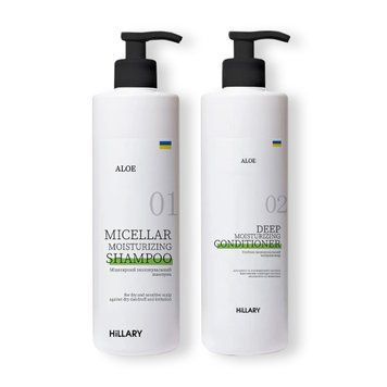 Hillary Шампунь + Кондиціонер Aloe Micellar Moisturizing, 500 мл K-11-147 фото