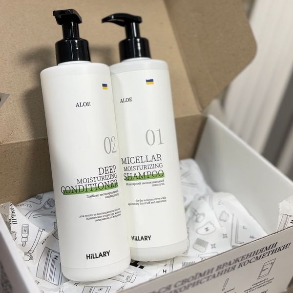 Hillary Шампунь + Кондиціонер Aloe Micellar Moisturizing, 500 мл K-11-147 фото