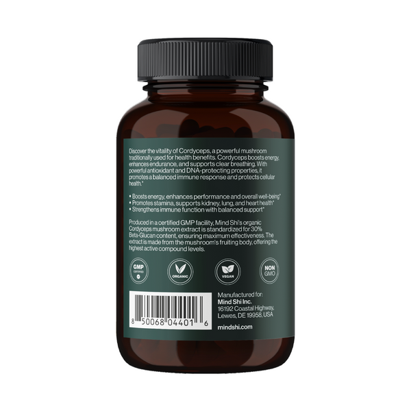 Cordyceps Mushroom 1000 mg - 60 vegcaps 2023-10-3327 фото
