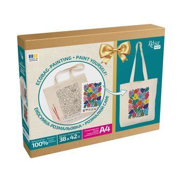 Набор для творчества экосумка-раскраска "Funny flowers" N0003647 размер 38х42 см N0003647 фото