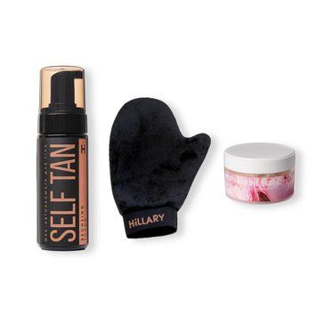 Hillary Набір для автозасмаги тіла + Скраб для тіла Perfumed Oil Scrub Flowers HI-11-167 фото