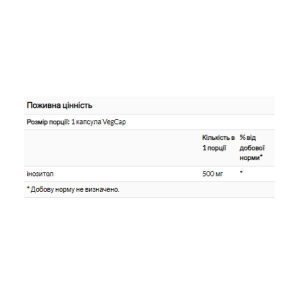 Inositol 500mg - 100 vcaps 2023-10-3208 фото