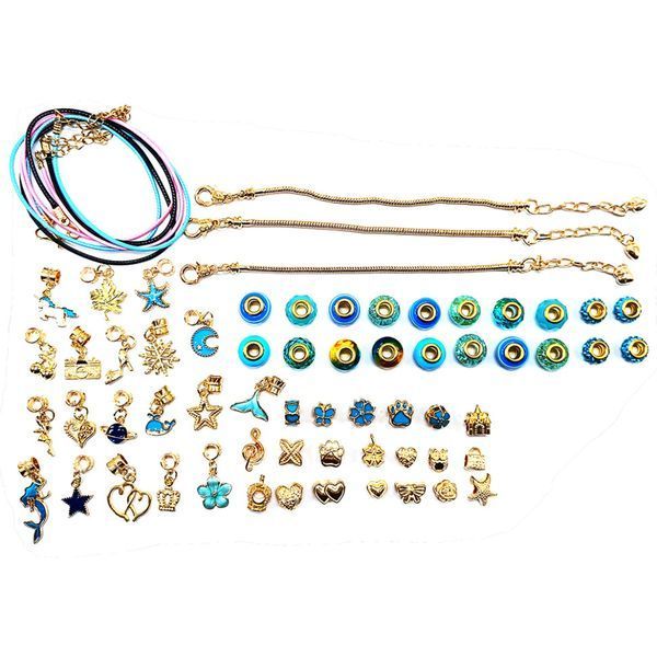 Набор для создания браслетов Pandora THE BEST GOLD(Blue) с подвесками THE BEST GOLD(Blue) фото