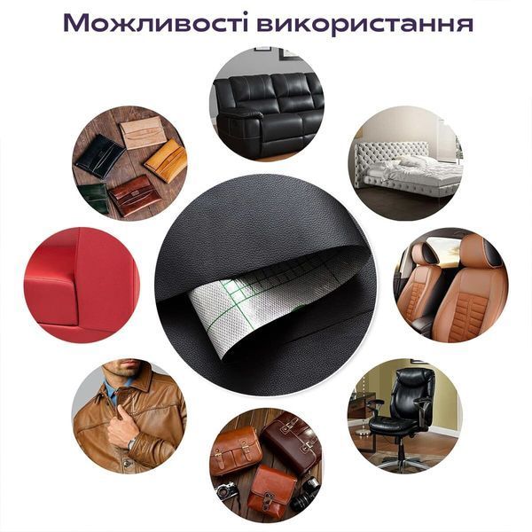 Самоклеюча екошкіра у рулоні 1.37х3м х 0.5мм Чорний SW-00001413 SW-00001413 фото