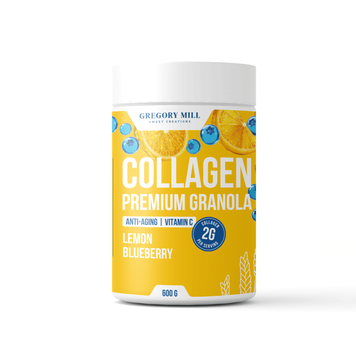 Колагенова гранола Лимон Чорниця Gregory Mill Lemon Blueberry Collagen Premium Granola, 600 г GM-01-14 фото