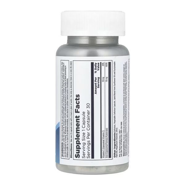 Liposomal Iron 18mg - 30 vcaps 2023-10-6993 фото