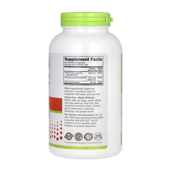 Vitamin C + D3 & Zinc - 250 caps 2023-10-5477 фото