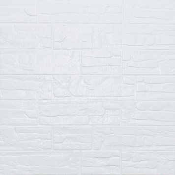 Самоклеящаяся декоративная 3D панель Камень белый рваный кирпич 700х770х5мм (155) SW-00000484 SW-00000484 фото