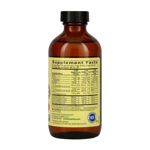 Cod Liver Oil Liquid - 237ml Natural Strawberry 2023-10-3710 фото