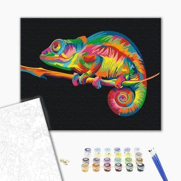 BrushMe Classic Картина по номерам Радужный хамелеон, 40&times;50 см BS26199 фото