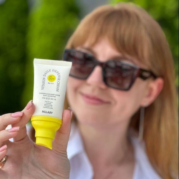 Hillary Сонцезахисний крем для обличчя SPF 50+ VitaSun Daily Defense Cream, 40 мл HI-08-519 фото