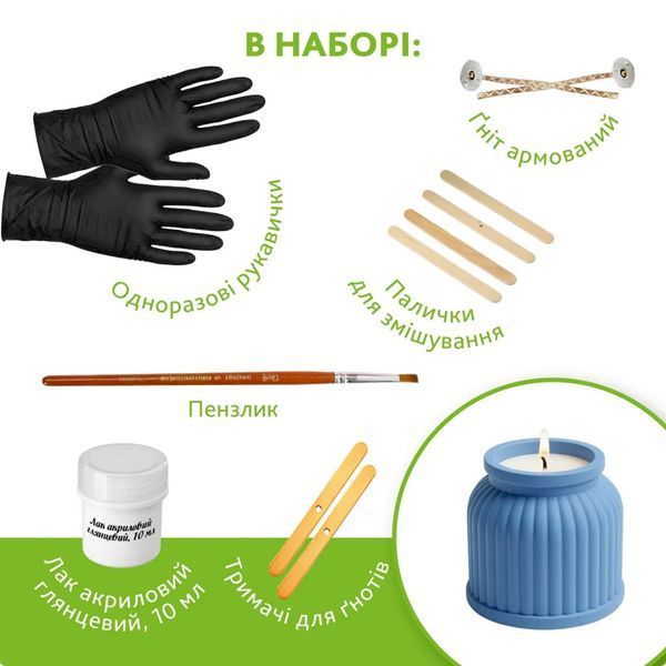 Набор для изготовления фигурного подсвечника со свечой и крышкой GP-002 из гипса GP-002 фото