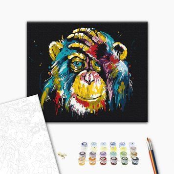 BrushMe Classic Картина по номерам Красочная шимпанзе, 48&times;60 см BS25714L фото
