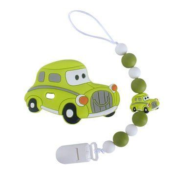 Прорезыватель WD210715 Машинка силиконовые бусы 26см Салатовый WD210715(Light-Green) фото